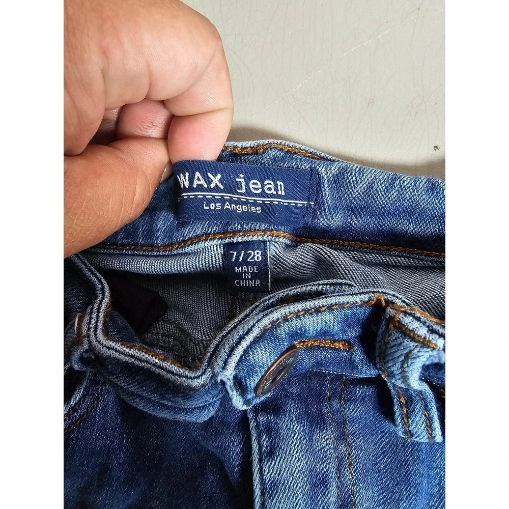 Wax Jean Los Angeles Distressed Skinny Jeans Blue Size 7/28 Distressed